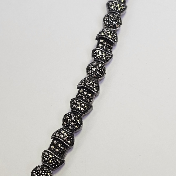Judith Jack Art Deco Style Sterling Silver & Marcasites Bracelet! - Picture 3 of 6